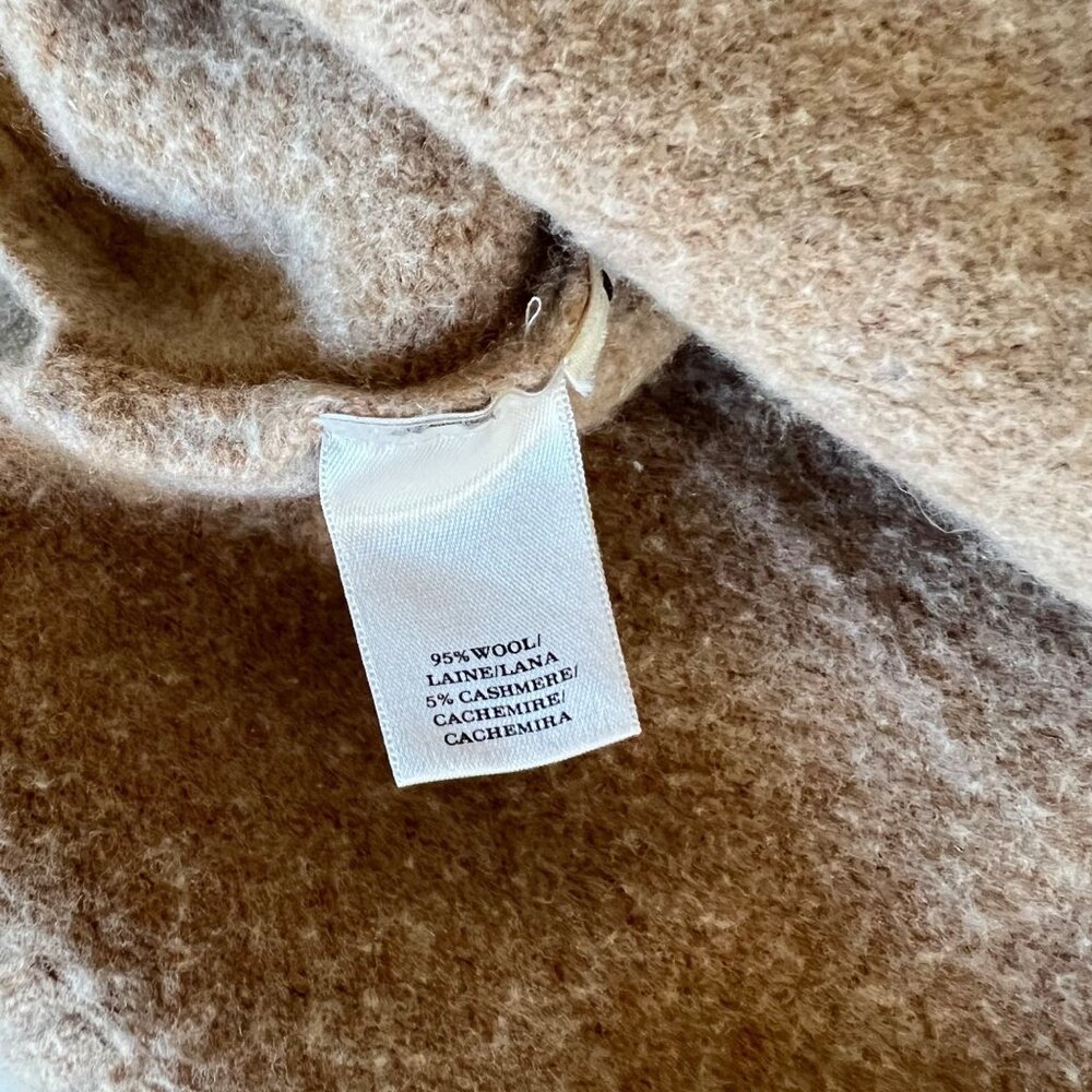Ann Taylor Tan Beige Wool & Cashmere Turtleneck Minimalist Chic Sweater Petite L - Picture 4 of 11
